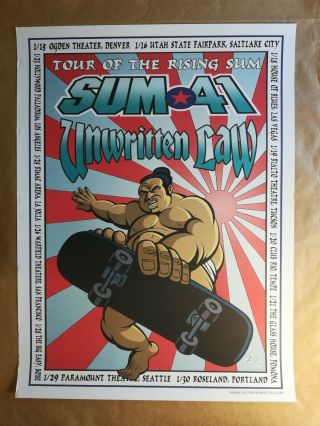 Sum 41 Concert Poster - 2002 Tour - Justin Hampton