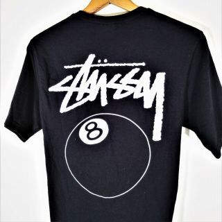 Vintage 90s Stussy 8 Ball T Shirt Vtg 1990s Skate Surf Graphic Tee Streetwear S
