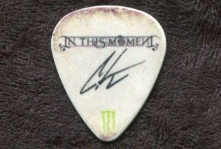 IN THIS MOMENT 2015 Black Widow Tour Guitar Pick CHRIS HOWORTH custom stage 2