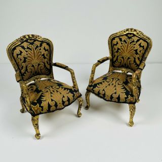 Upholstered Dollhouse Miniature Side Chairs 1/12 Scale