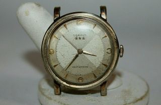Vintage Benrus 3 Star Automatic Watch Pie Pan Dial 10k Rgp Stainless Running