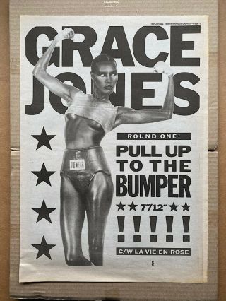 Grace Jones Pull Up To The Bumper Poster Sized Music Press Advert From