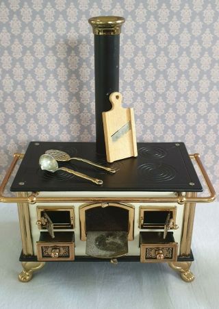 Bodo Hennig Antique Metal Oven & Stove Dollhouse Miniature 1:12 2