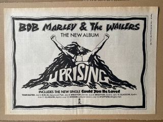 Bob Marley Uprising (a) Poster Sized Music Press Advert From 1980 With T