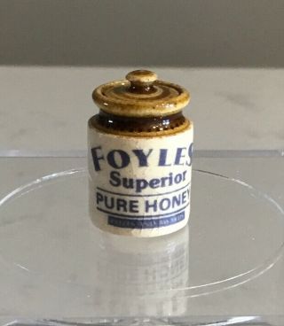 Terry Curran Stoneware Foyles Pure Honey Jar Vintage 1:12 Miniature Ceramic