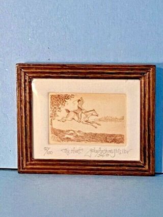 John Anthony Miller Copperplate Etching 70/100,  The Hunt; 1:12 scale 2