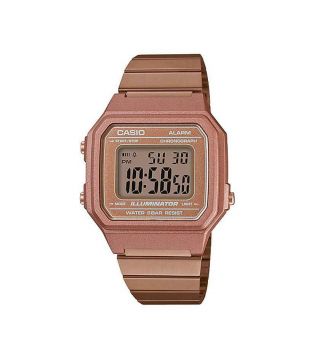 Casio B650wc - 5a Retro Digital Square Unisex Stainless Steel Rose Gold Watch