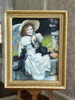 Artisan Vintage Miniature Dollhouse Framed Oil Painting Larry Morganti