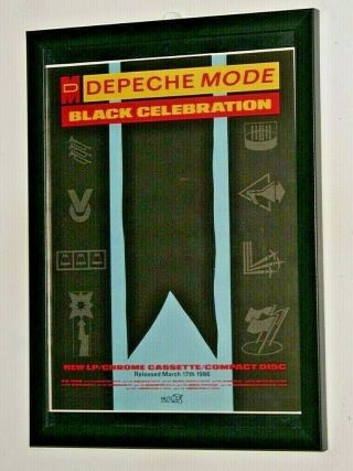 Depeche Mode Framed A4 1986 `black Celebration` Album Band Art Poster