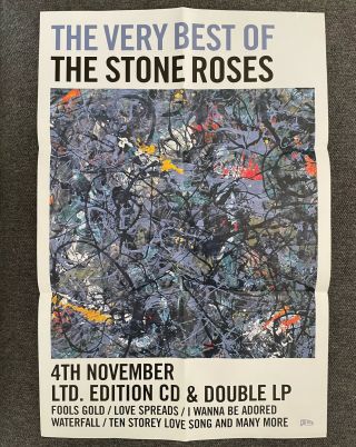 The Very Best Of The Stone Roses - Promo Poster 18 " X 28 " John Squire Art