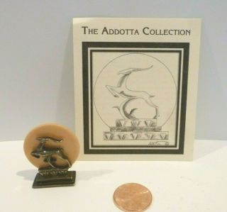 Joseph Addotta Dollhouse Miniature Antique Bronze Leaping Gazelle 1993
