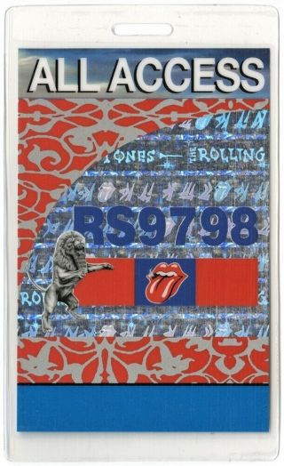 Rolling Stones Authentic 1997 Laminated Backstage Pass Bridges To Babylon Tour