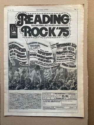 Reading Rock 1975 Yes/thin Lizzy/supertramp/judas Priest/ufo Poster Sized Origin