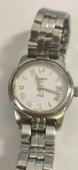 Ladies Tissot Watch Pr50 Ladies Stainless Steel Sapphire Crystal Swiss Watch.