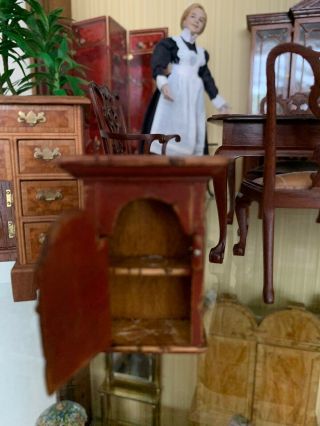 Dollhouse Miniature Artisan signed IGMA Cindy Malon wall cabinet - Vintage - ESTATE 2