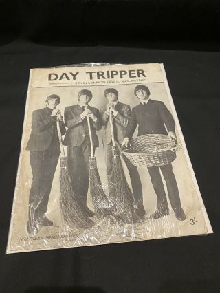 The Beatles.  Day Tripper.  Orig Uk Sheet Music.  1965.  John Lennon & Paul Mccartney