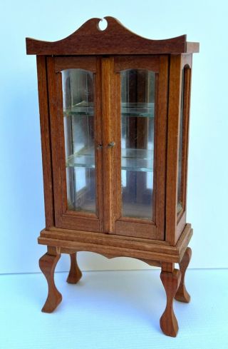 1:12 Vintage Shackman Dollhouse Miniature Furniture Wooden Curio Cabinet Japan