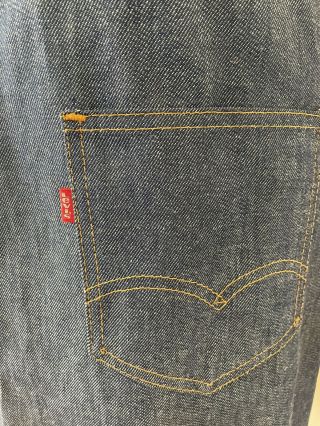 Vintage 70s80s Levis 501 Denim Apron Made in USA VTG Jeans Red Trim Now Designs 3