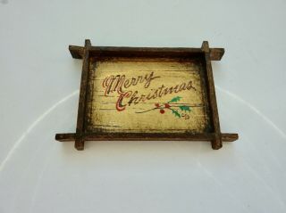 Vintage Igma Artisan George Schlosser Hand Painted Merry Christmas Picture Sign