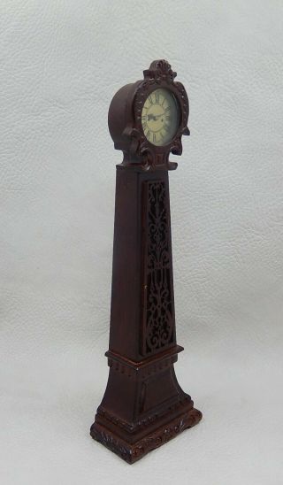 Vintage Mahogany Victorian Coronation Clock Dollhouse Miniature 1:12 2