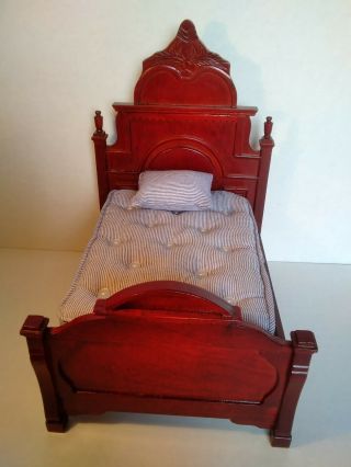 Dollhouse Miniatures Victorian Bed 1:12 In Dark Wood