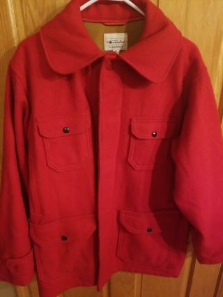 Vintage Montgomery Ward Western Field Jacket Hunting Solid Red 44 Xl Pre Owned