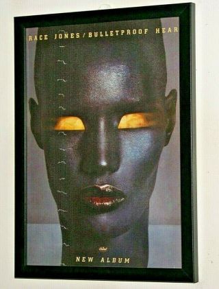 Grace Jones Framed A4 1989 `bulletproof` Album Band Promo Art Poster