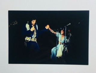 Elvis Presley Candid Photo Vintage On Stage Elvis And Kathy Westmoreland