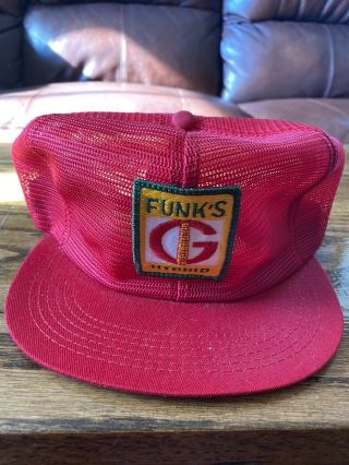 Vintage Funks G Hybrid Patch Snapback Red Trucker Hat