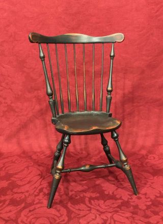 Vintage Riverbend Chair Co.  Miniature Black Comb Back Windsor Chair