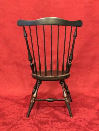 Vintage Riverbend Chair Co.  Miniature Black Comb Back Windsor Chair 3