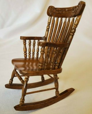 Vintage Miniature Dollhouse Spindle Rocking Chair 1:12 - So Realistic