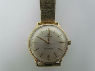 Vintage Hamilton Thin - O - Matic Automatic 10k Gold Plate Wristwatch -