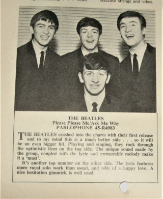 Record Mail 6.  2 Emi Feb 1963 The Beatles Please Me Cliff Richard Adam Faith