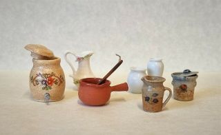 Dollhouse Miniature Artisan Pottery & Porcelain Selection 1/12th Scale