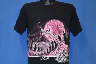 Vtg 90s Taos Ski Valley Mexico Pink Moon Skiing Wraparound T - Shirt M