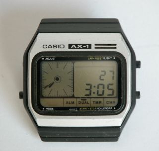 Vintage Casio Lcd Ax - 1 Calendar Melody Alarm Watch Module118