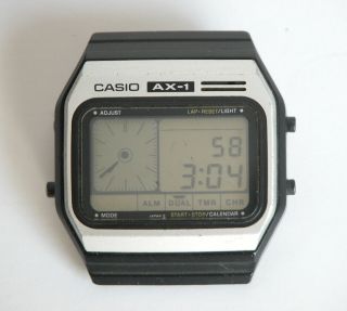 Vintage CASIO LCD AX - 1 Calendar Melody alarm watch Module118 3