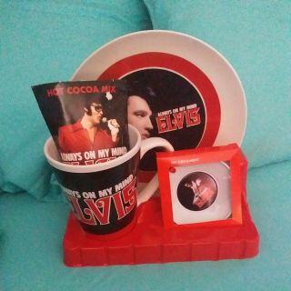 2020 Elvis Presley Gift Set " Always On My Mind " Mug,  Plate And Tin Ornament