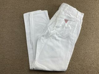 Guess Jeans White Georges Marciano Womens Sz 29x27 Style 40015 Denim Usa Vtg