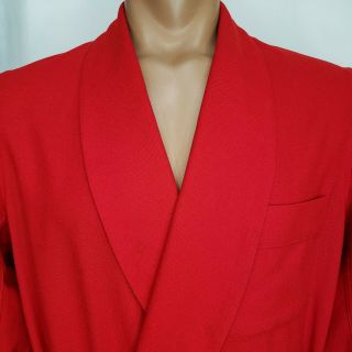 Pendleton Vintage Medium Robe Belted Shawl Collar Pockets Red Wool Usa Unisex