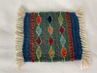 Miniature Dollhouse Hand Crafted Wool Native American Style Rug