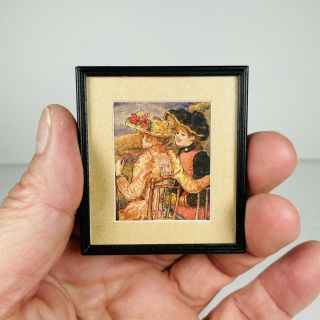 Framed & Matted Artisan Painting Dollhouse Miniature 1:12 Scale