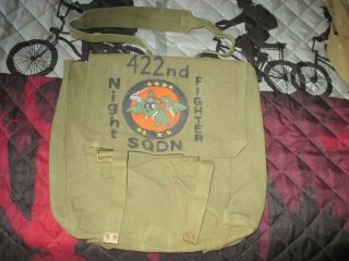 Wwii / Kw 422 Nd Night Fighter Sqdn Bat Painted P37 Back Pack W/strap