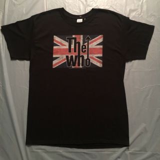 licensed THE WHO t shirt - - UNION JACK arrow MOD graphics RETRO cool - - NWT - - (L) 2