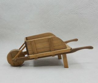 Vintage Sir Tom Thumb Wooden Wheelbarrow Artisan Dollhouse Miniature 1:12