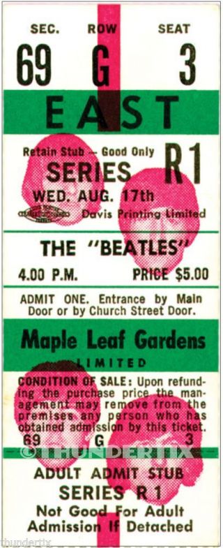 9 1964 - 66 The Beatles Canada Full Concert Tickets Scrapbooking Reprint