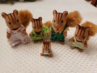 Calico Critters Furbank Squirrel Family Of 5 Flair Sylvanian Families