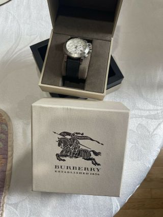 Burberry Trench Chronograph White Dial Stainless Steel Bu2300