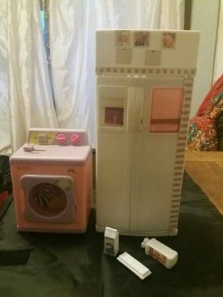 Vintage Barbie Cindy Dolls House Furniture.  Fridge & Washing Machine